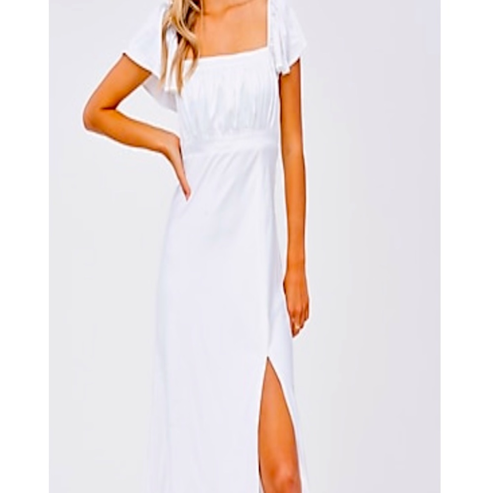 Emory Park Square Neck Short Sleeve Midi Dress